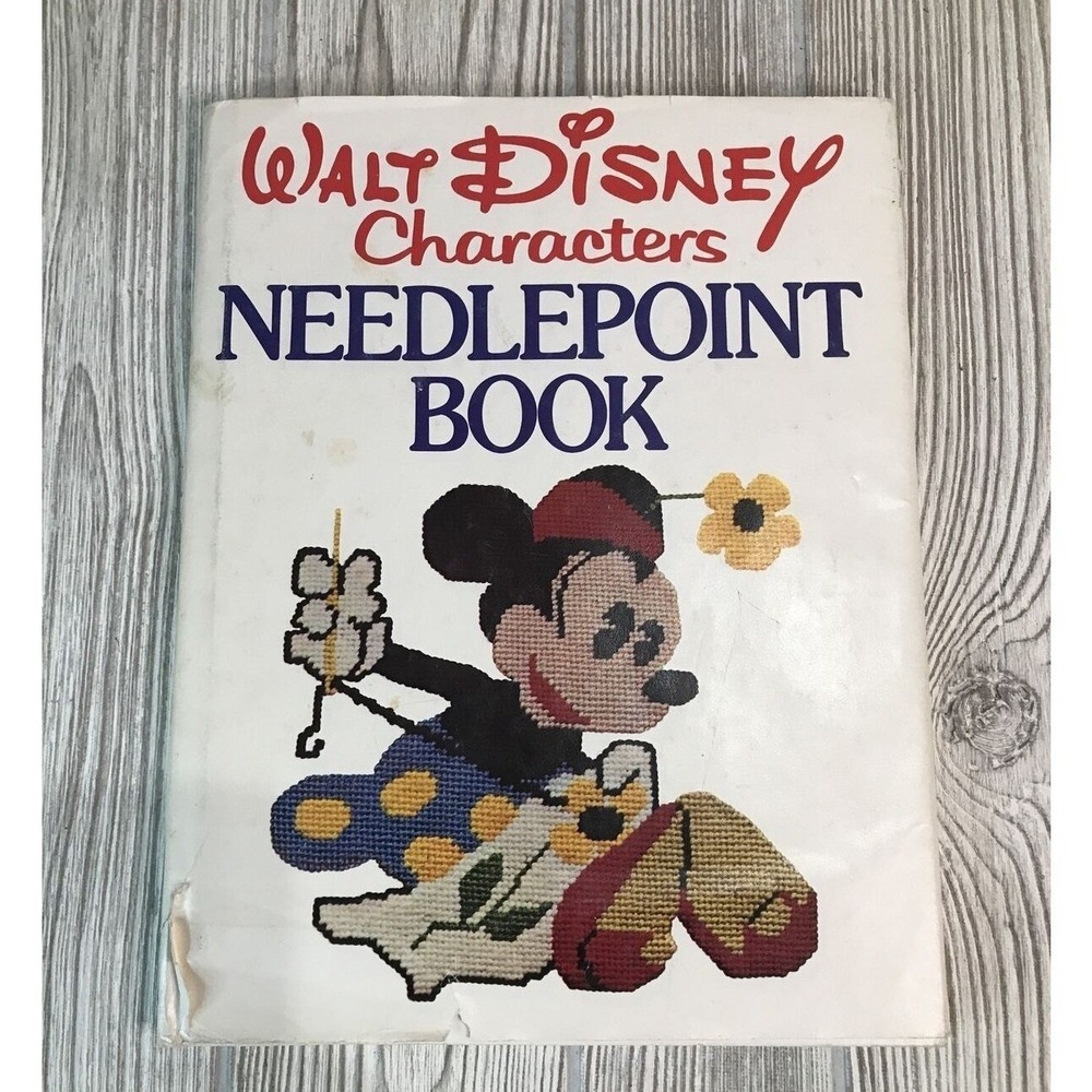 Vintage 1976 Walt Disney Characters Needlepoint Book Lisbeth Perrone 1st Edition